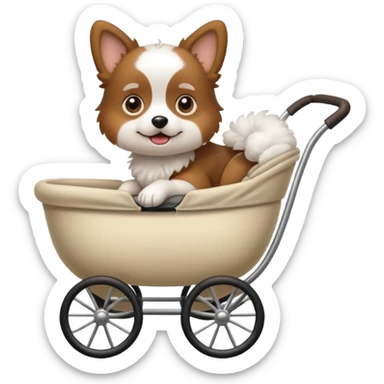 dog in a pram sticker