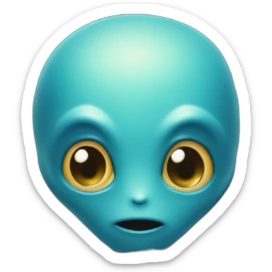 Un alien nage dans la mer et à la peau bleue sticker