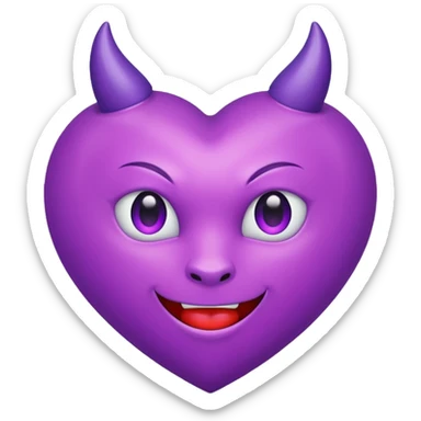 devil heart purple sticker