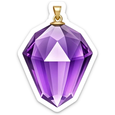 realistic amethyst crystal pendant sticker
