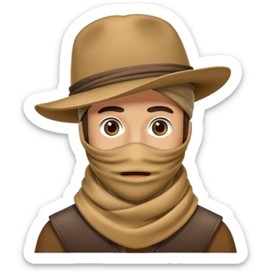 Un bandit àvec un chapeau et un foulard devant la bouche  sticker