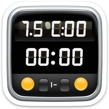 digital timer with a clear display showing the numbers 15:00 sticker