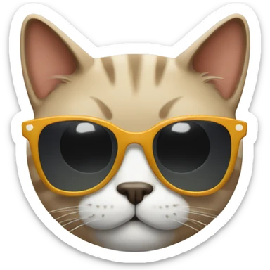 Cat with sunglasses sticker
