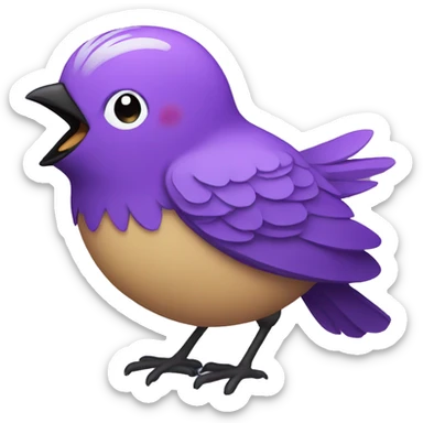 Purple bird is singing  sticker