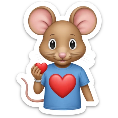 Una ratita con camiseta que ponga R15 y que mande un corazón sticker