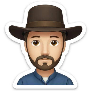 Amish man with goatee. 0 mustache  sticker