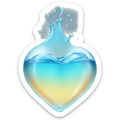 Glass heart with water inside sticker