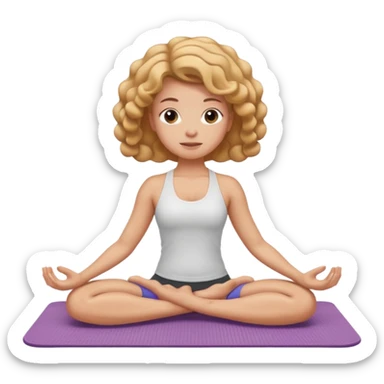 person on a mat doing curl ups sticker