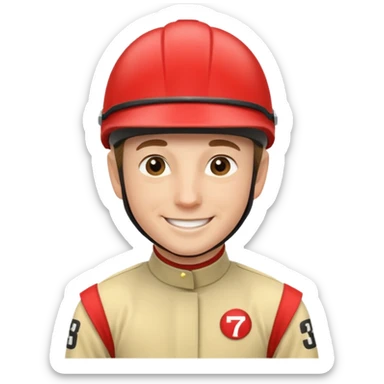 horse jockey male face happy sticker