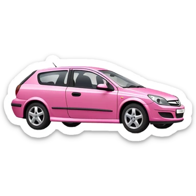 car opel astra g in pink  sticker