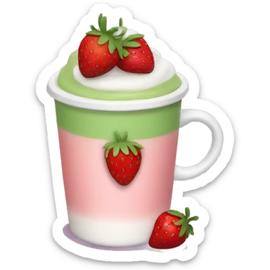 strawberry Matcha latte sticker