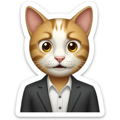 awful cat crazy sticker