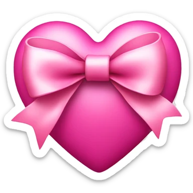 Pink heart with bow sticker
