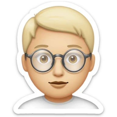 Invisible face. Round transparent glasses. sticker