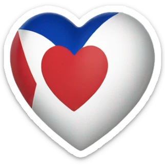 Heart in the colors of the french flag sticker