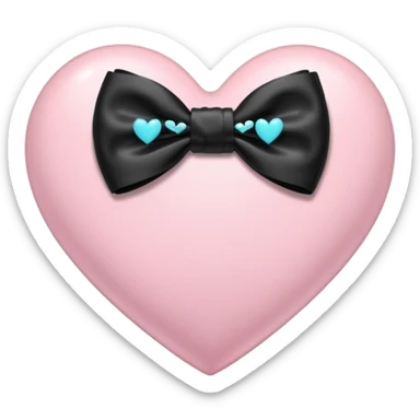 light pink heart with black bow around it  sticker