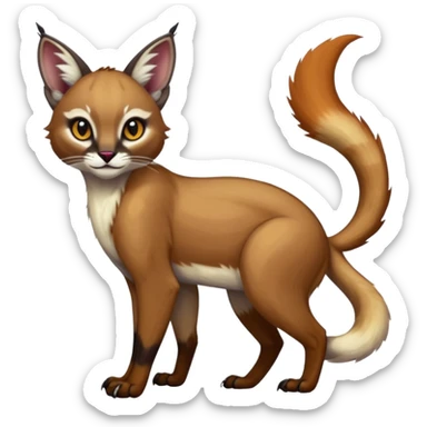 dark fruity white glorious divine exotic cute cool beautiful beautiful fantasy-caracal-civet-genet-sergal-vernid-Gryphon-Cacomistle-Trico-oncilla-animal-Fakémon-hybrid-fursona (full body) sticker
