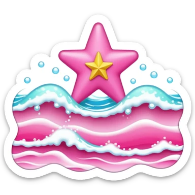 Beach waves with star in the middle (pink sea) sticker