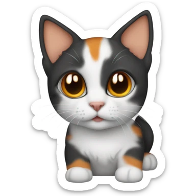 Kitten white with orange and black around ears sticker