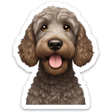 dark gray brown golden doodle sticker