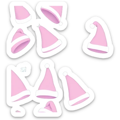 Light pink Santa hat with sparkly snowflakes  sticker