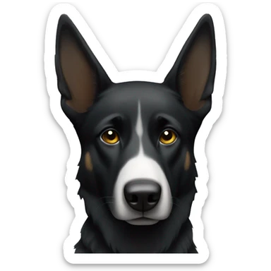 black colored german shepherd with white patches on face sticker