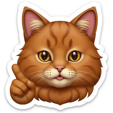 Brown cat with middle finger sticker
