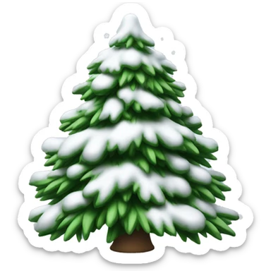 christmas tree with white snow on it  sticker