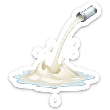  glass of milk spill on floor sticker