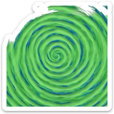 green and blue spiral sticker