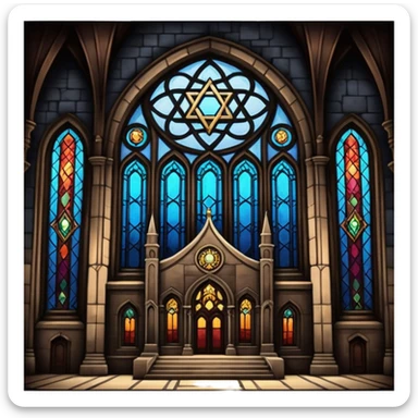 jewish synagogue temple in dark goth aesthetic style sticker