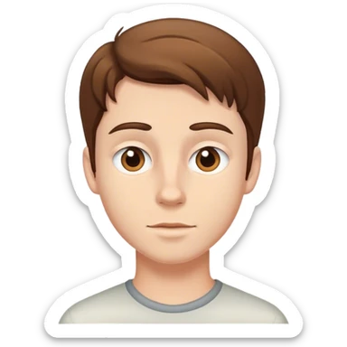 White boy without glasses and Brown hair  sticker