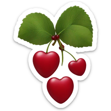 Heart shaped cherries  sticker