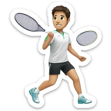 Badminton player sticker