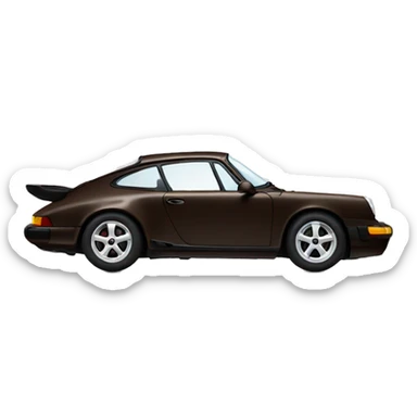 Dark brown porsche   sticker
