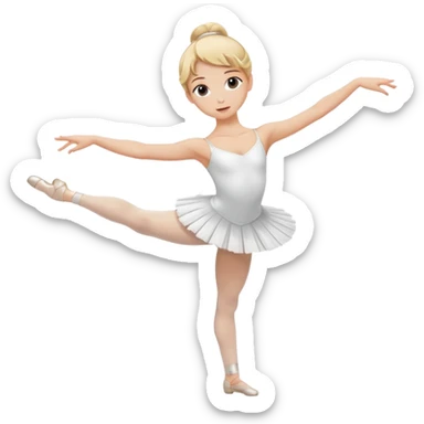 blonde ballet dancer plié position sticker