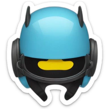 Un chauve avec un casque sticker