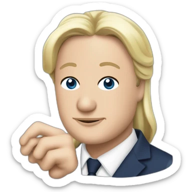 Macron embrasse marine le pen sticker