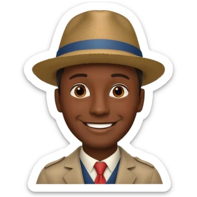 Homme. Créole réunionnais avec chapeau tour eifeil sticker