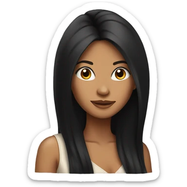Beautiful tan woman with long black hair sticker