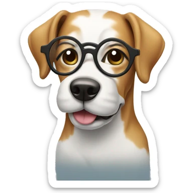 Dog with glasses and shoes  sticker