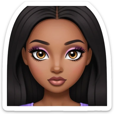 african beauty standard, dark hair, pretty makeup, pretty bratz baddie, black eyeliner sticker