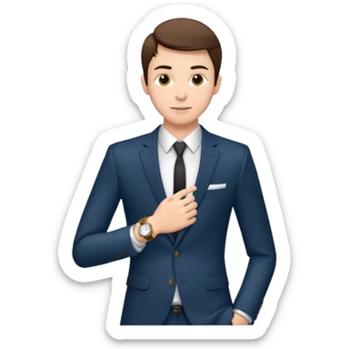 skinny man face looking rich sticker