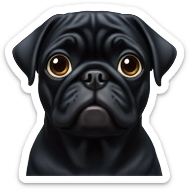 Black pug sticker