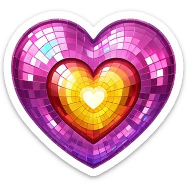 Disco heart  sticker