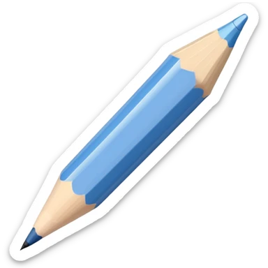 white colored pencil with a sharp tip sticker