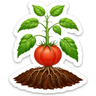 whole tomato plant with roots sticker