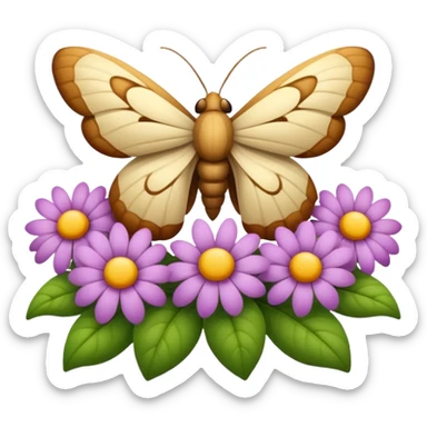 moth sleeping inside flower like bed sticker