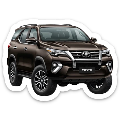 Black Toyota fortuner with full attitude  sticker