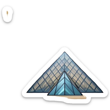 Cinematic Realistic Louvre Museum Landmark Emoji, depicted with the historic museum facade and glass pyramid rendered with lifelike detail and elegant, ambient lighting. sticker